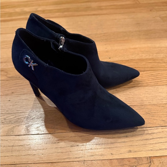 Calvin Klein Shoes - Calvin Klein Blue Suede Pointed-Toe Ankle Booties – Women’s Size 7